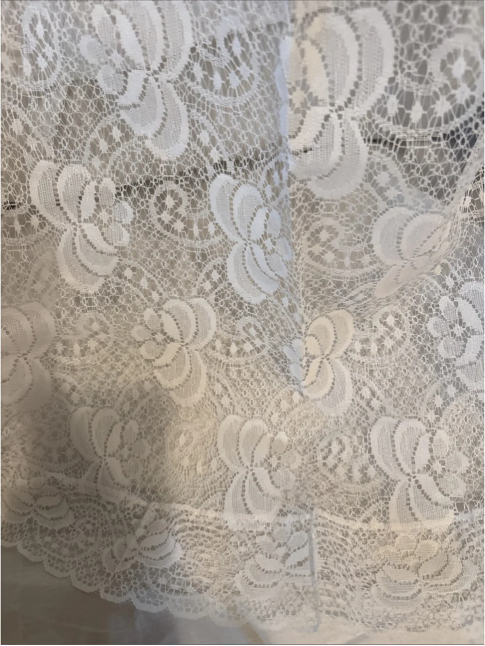 Lace White Round Table Cloth 80”